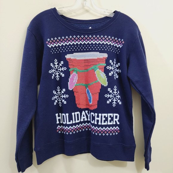 Hanes Tops - Hanes red solo cup sparkly Holiday Cheer graphic crewneck sweatshirt woman's med